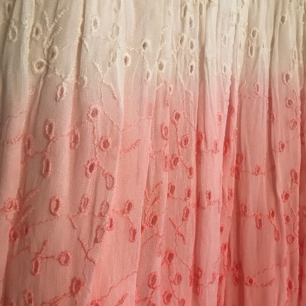 A&F Pink Dip Dye/Ombre Eyelet Mini Summer Dress - Picture 2 of 7